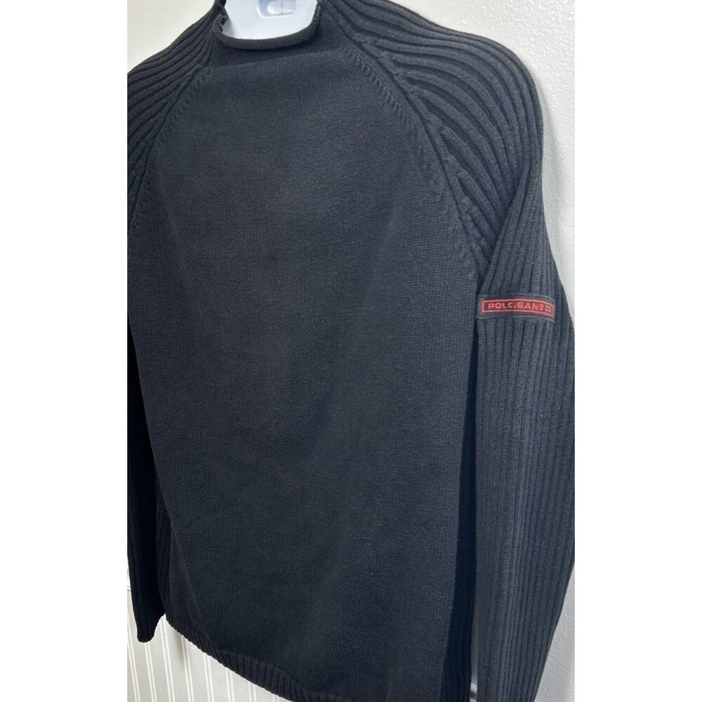 Vintage Ralph Lauren Polo Jeans Mens L Cotton Sweater Black Ribbed Australia